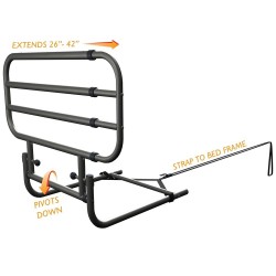 Stander Barrière de Lit Réglable, larg 66-86 cm et 107 cm-H58 cm HASTAN01