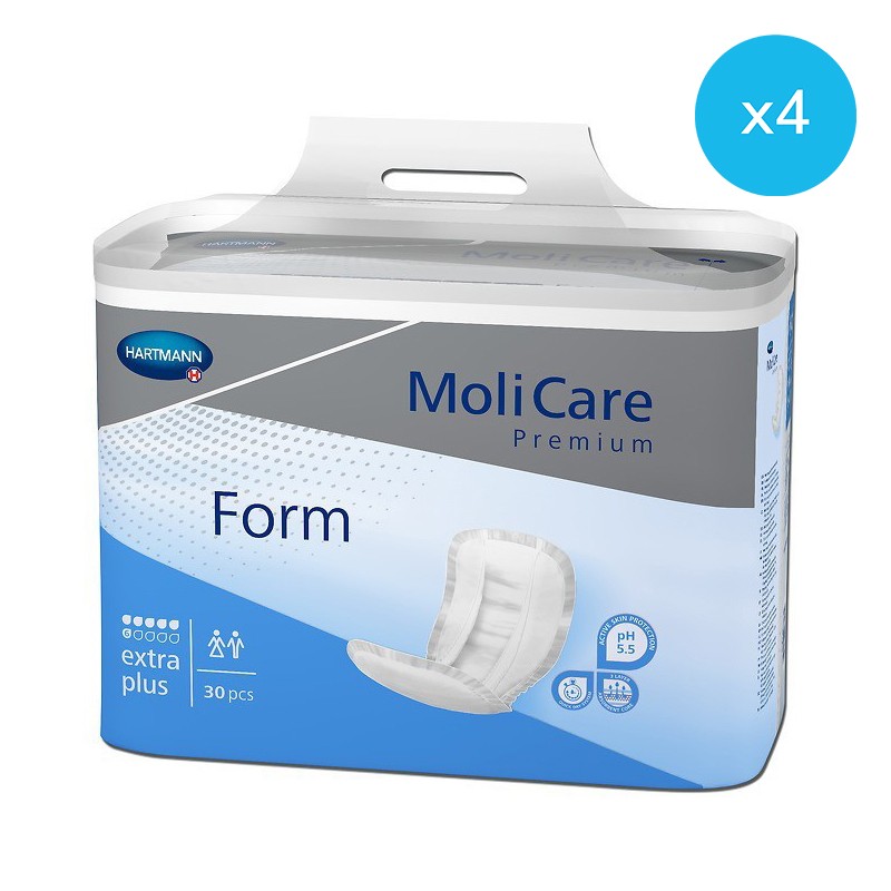 Protection urinaire anatomique - Hartmann Molicare Premium Form Extra Plus - 6 gouttes - Pack de 4 sachets Hartmann MoliForm - 1