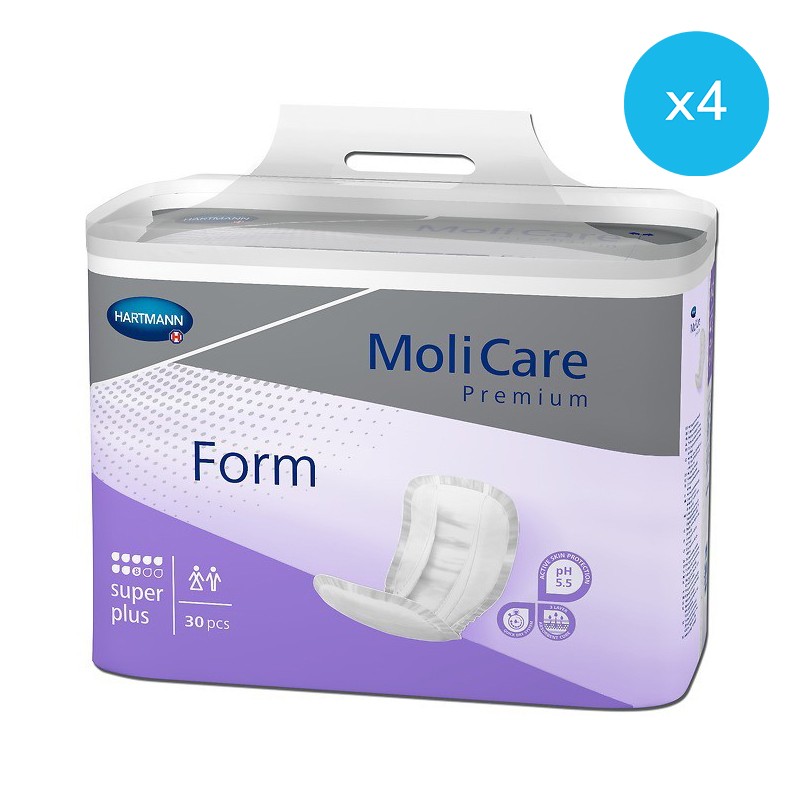 Protection urinaire anatomique - Hartmann Molicare Premium Form Super Plus - 8 gouttes - Pack de 4 sachets Hartmann MoliForm - 1