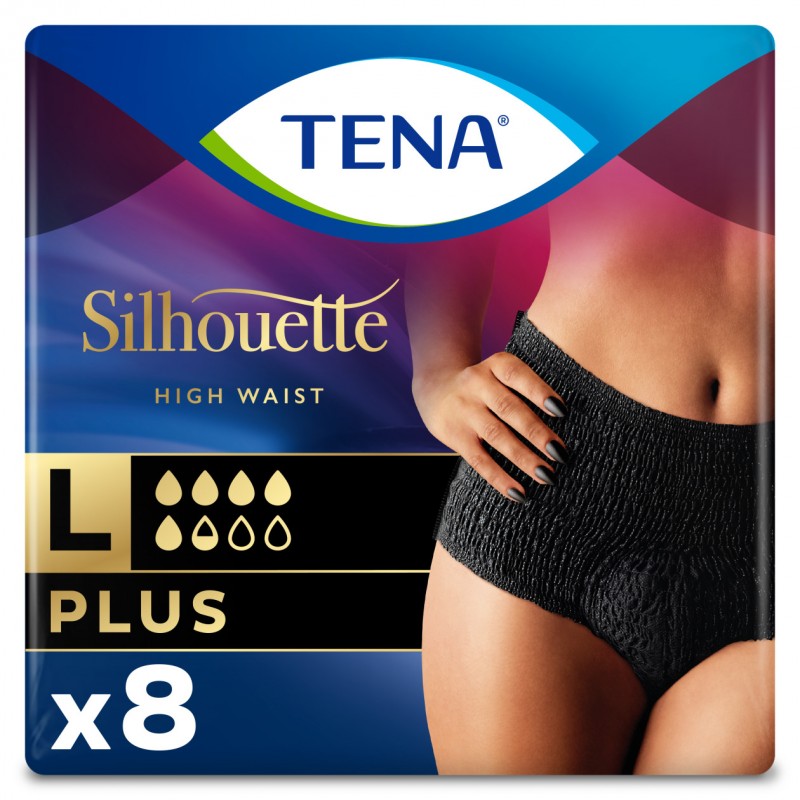 Protection urinaire femme - Tena Silhouette Plus Noir - L (taille haute) Tena Silhouette - 1