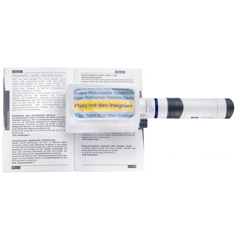 Eschenbach Loupe Vario Plus à piles 100 x 50 mm grossissement 3X