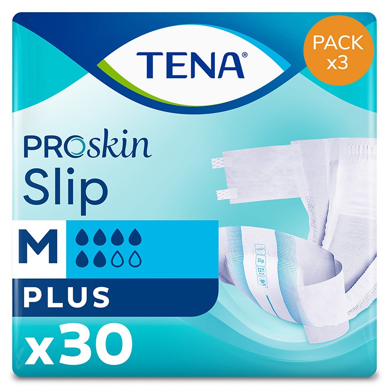 Couches adultes - TENA Slip ProSkin Plus M - Pack de 3 sachets Tena Slip - 1