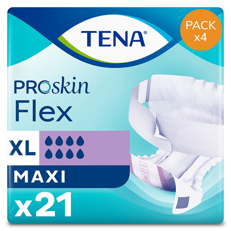 Couches adultes à ceinture - TENA Flex ProSkin Maxi M - Pack de 4 sachets Tena Flex - 1 Couches adultes à ceinture - TENA Flex ProSkin Maxi M - Pack de 4 sachets Tena Flex - 1