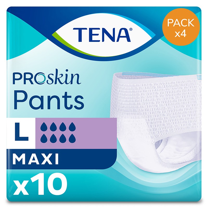 Slip Absorbant / Pants - TENA Pants ProSkin Maxi L - Pack de 4 sachets Tena Pants - 1 Slip Absorbant / Pants - TENA Pants ProSkin Maxi L - Pack de 4 sachets Tena Pants - 1