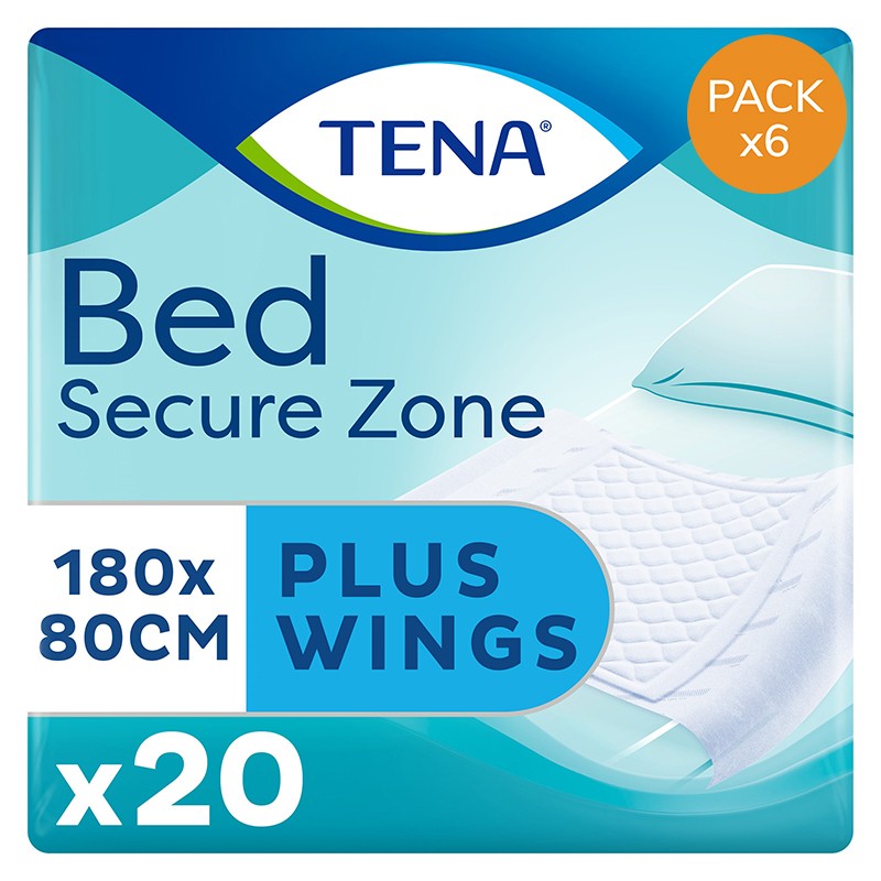 Alèses - TENA Bed Plus Wings bordable - 80x180 - Pack de 6 sachets Tena Bed - 1 Alèses - TENA Bed Plus Wings bordable - 80x180 - Pack de 6 sachets Tena Bed - 1