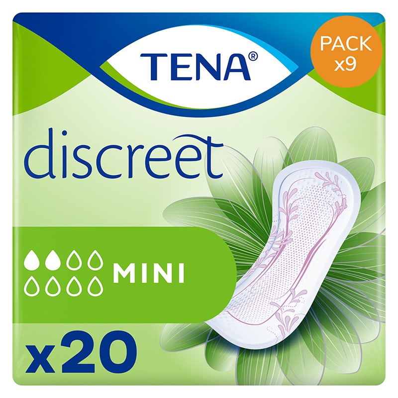 Protection urinaire femme - Tena Discreet Mini -Pack de 9 sachets Tena Lady - 1