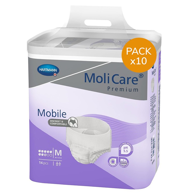 Slip Absorbant / Pants - MoliCare Mobile - M - 8 gouttes - Pack de 10 sachets Hartmann MoliCare Mobile - 1 Slip Absorbant / Pants - MoliCare Mobile - M - 8 gouttes - Pack de 10 sachets Hartmann MoliCare Mobile - 1