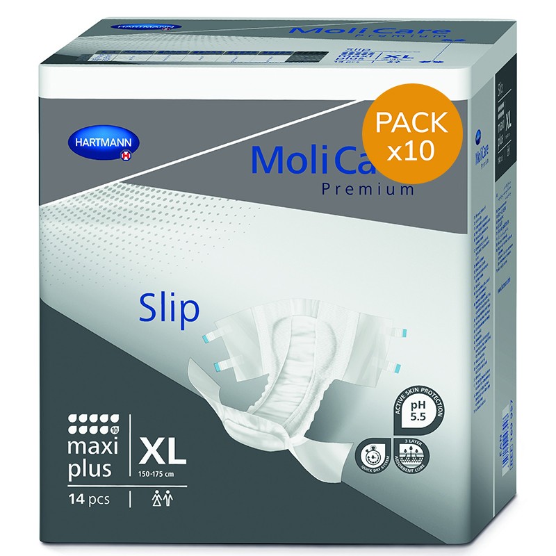 Couches adulte - MoliCare Premium Slip XL Maxi Plus - Pack de 10 sachets Hartmann MoliCare Slip - 1 Couches adulte - MoliCare Premium Slip XL Maxi Plus - Pack de 10 sachets Hartmann MoliCare Slip - 1