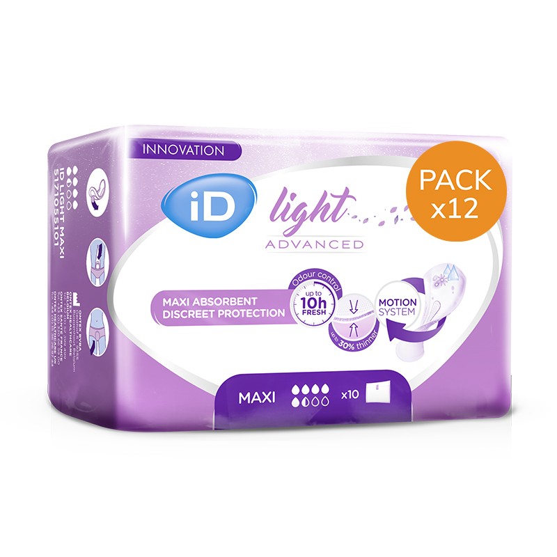 Protection urinaire femme - ID Light Maxi - Pack de 12 sachets Ontex ID Light - 1 Protection urinaire femme - ID Light Maxi - Pack de 12 sachets Ontex ID Light - 1