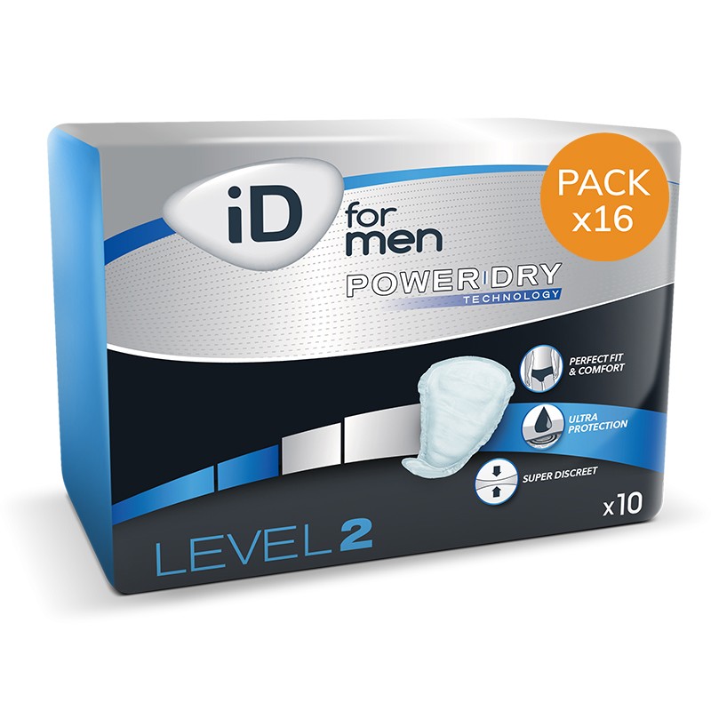 Protection urinaire homme - ID For Men Level 2 - Pack de 16 sachets Ontex ID For Men - 1