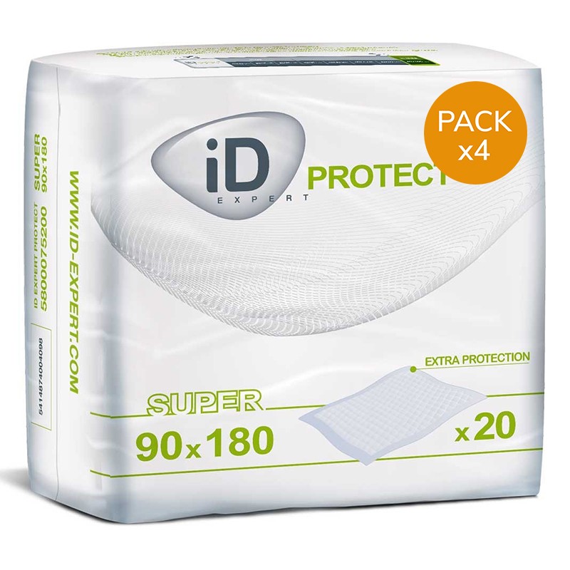 Alèses - Ontex-ID Expert Protect Super Bordable - 90x180 - Pack de 4 Sachets Ontex ID Expert Protect - 1 Alèses - Ontex-ID Expert Protect Super Bordable - 90x180 - Pack de 4 Sachets Ontex ID Expert Protect - 1
