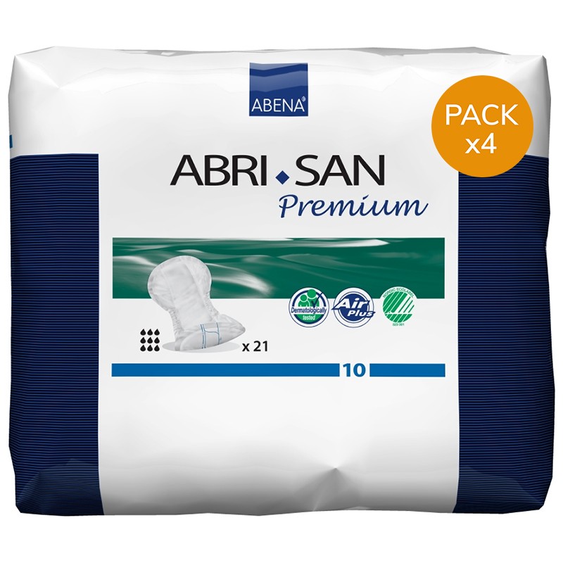 Protection urinaire anatomique - Abena Abri-San Premium N°10 - Pack de 4 sachets Abena Abri San - 1 Protection urinaire anatomique - Abena Abri-San Premium N°10 - Pack de 4 sachets Abena Abri San - 1