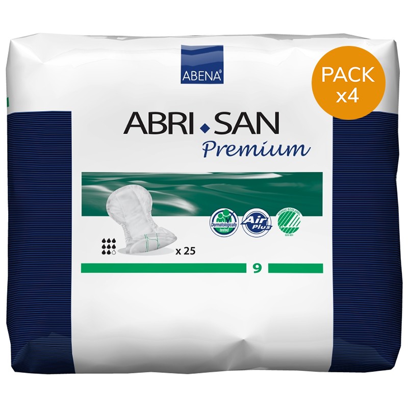 Protection urinaire anatomique - Abena Abri-San Premium N°9 - Pack de 4 sachets Abena Abri San - 1 Protection urinaire anatomique - Abena Abri-San Premium N°9 - Pack de 4 sachets Abena Abri San - 1