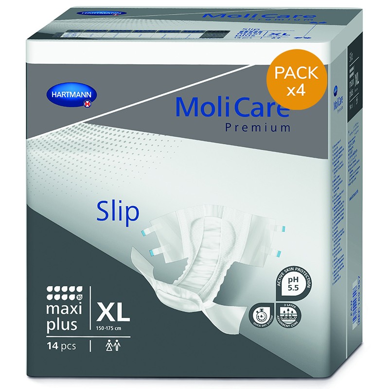 Couches adulte - MoliCare Premium Slip XL Maxi Plus - Pack de 4 sachets Hartmann MoliCare Slip - 1 Couches adulte - MoliCare Premium Slip XL Maxi Plus - Pack de 4 sachets Hartmann MoliCare Slip - 1
