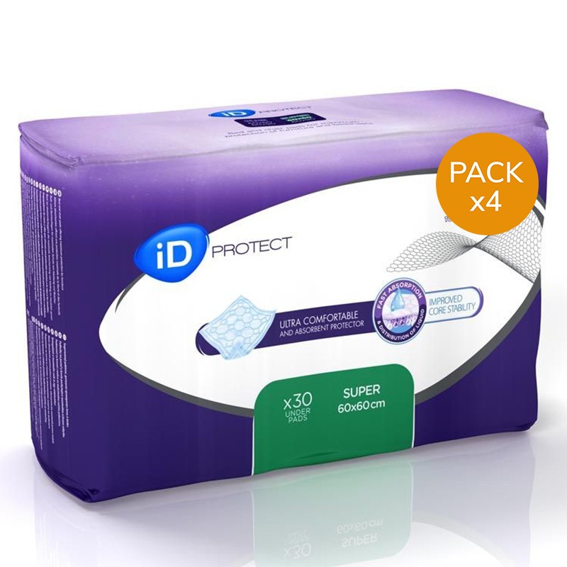 Alèses - Ontex-ID Expert Protect Super - 60x60 - Pack de 4 sachets Ontex ID Expert Protect - 1 Alèses - Ontex-ID Expert Protect Super - 60x60 - Pack de 4 sachets Ontex ID Expert Protect - 1