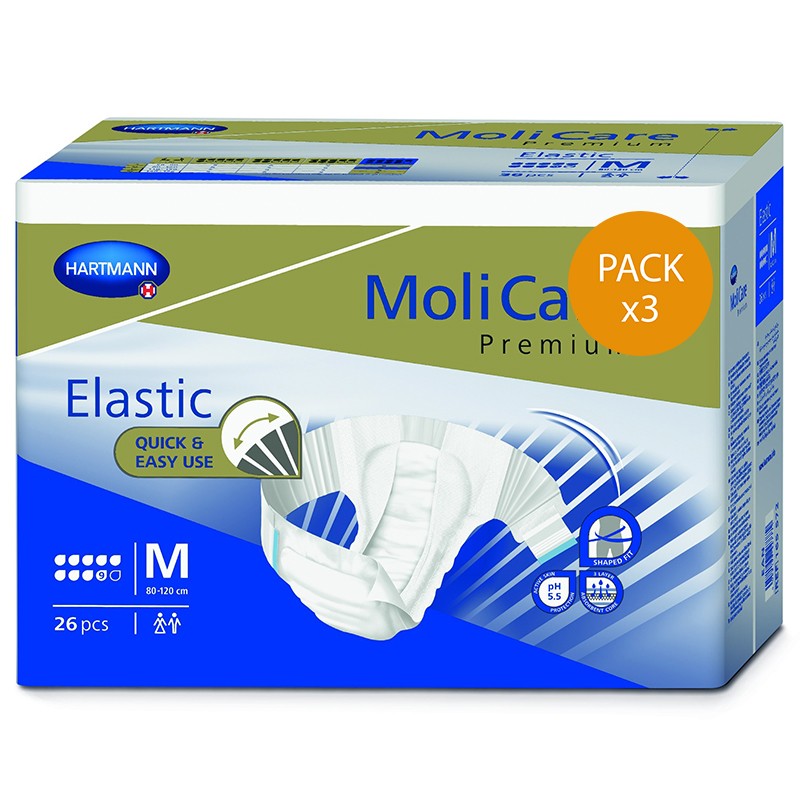 Couches adulte - MoliCare Premium Elastic M - 9 gouttes - Pack de 3 sachets Hartmann Molicare Elastic - 2