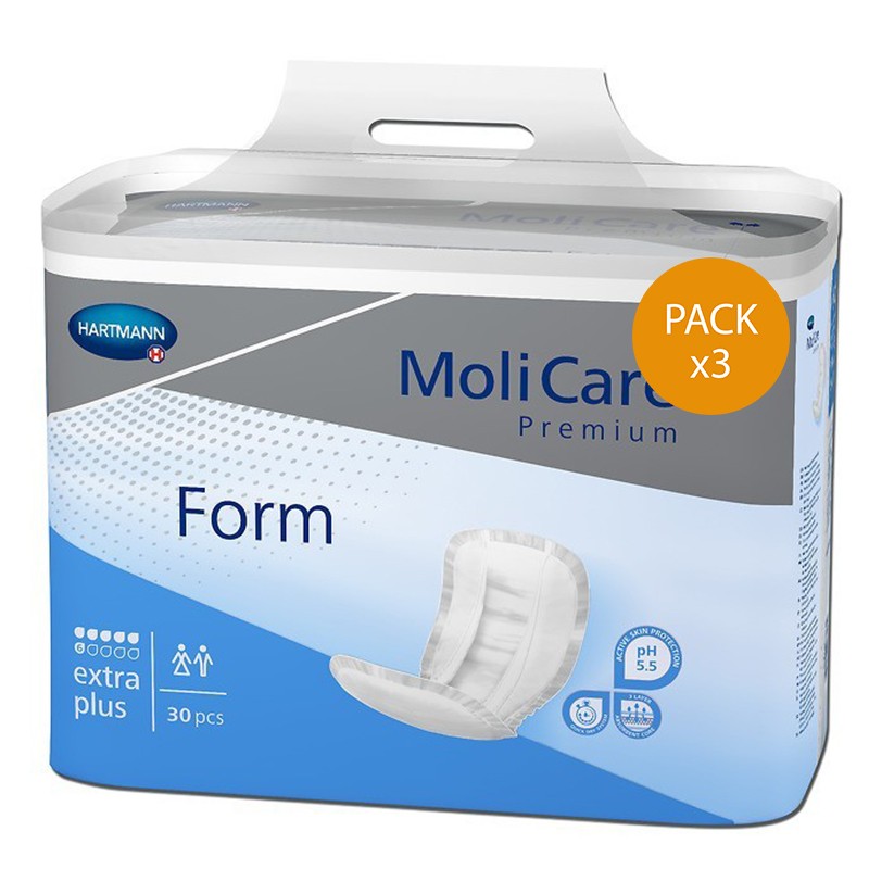 Protection urinaire anatomique - Hartmann Molicare Premium Form Extra Plus - 6 gouttes - Pack de 3 sachets Hartmann MoliForm - 1