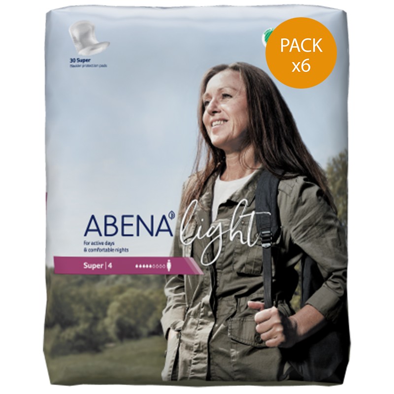 Protection urinaire femme - Abena Light Super n°4 - Pack de 6 sachets Abena Light - 1 Protection urinaire femme - Abena Light Super n°4 - Pack de 6 sachets Abena Light - 1