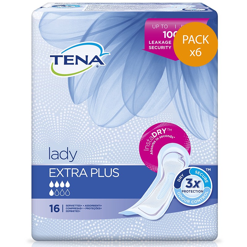 Protection urinaire femme - TENA Lady Extra Plus - Pack de 6 sachets Tena Lady - 1