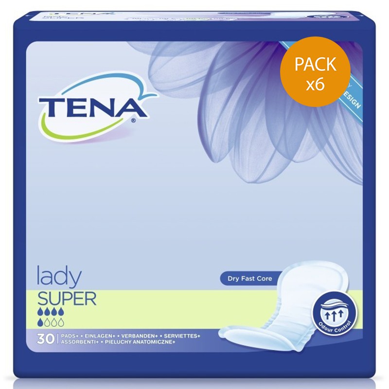 Protection urinaire femme - TENA Lady Super - Pack de 6 sachets Tena Lady - 1 Protection urinaire femme - TENA Lady Super - Pack de 6 sachets Tena Lady - 1