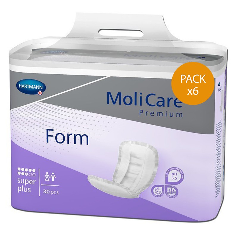 Protection urinaire anatomique - Hartmann Molicare Premium Form Super Plus - 8 gouttes - Pack de 6 sachets Hartmann MoliForm - 1 Protection urinaire anatomique - Hartmann Molicare Premium Form Super Plus - 8 gouttes - Pack de 6 sachets Hartmann MoliForm - 1