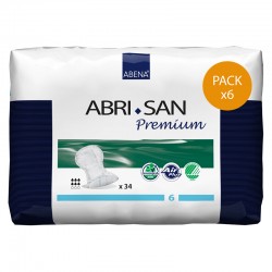 Protection urinaire anatomique - Abena Abri-San Premium N°6 - Pack de 6 sachets Abena Abri San - 1