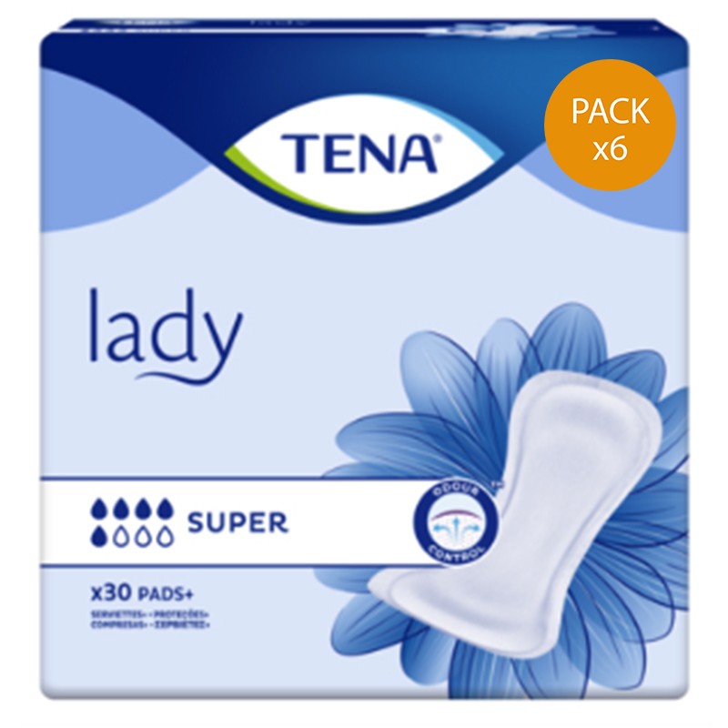 Protection urinaire femme - TENA Lady Super - Pack de 6 sachets Tena Lady - 1 Protection urinaire femme - TENA Lady Super - Pack de 6 sachets Tena Lady - 1