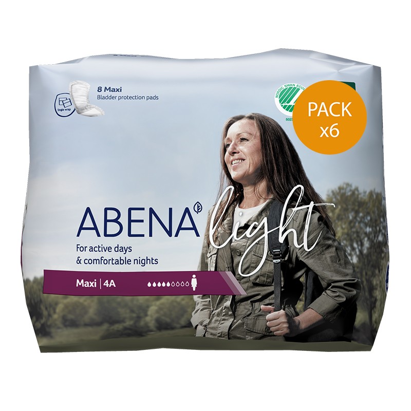 Protection urinaire femme - Abena Light Maxi - N°4A - Pack de 6 sachets Abena Light - 1 Protection urinaire femme - Abena Light Maxi - N°4A - Pack de 6 sachets Abena Light - 1