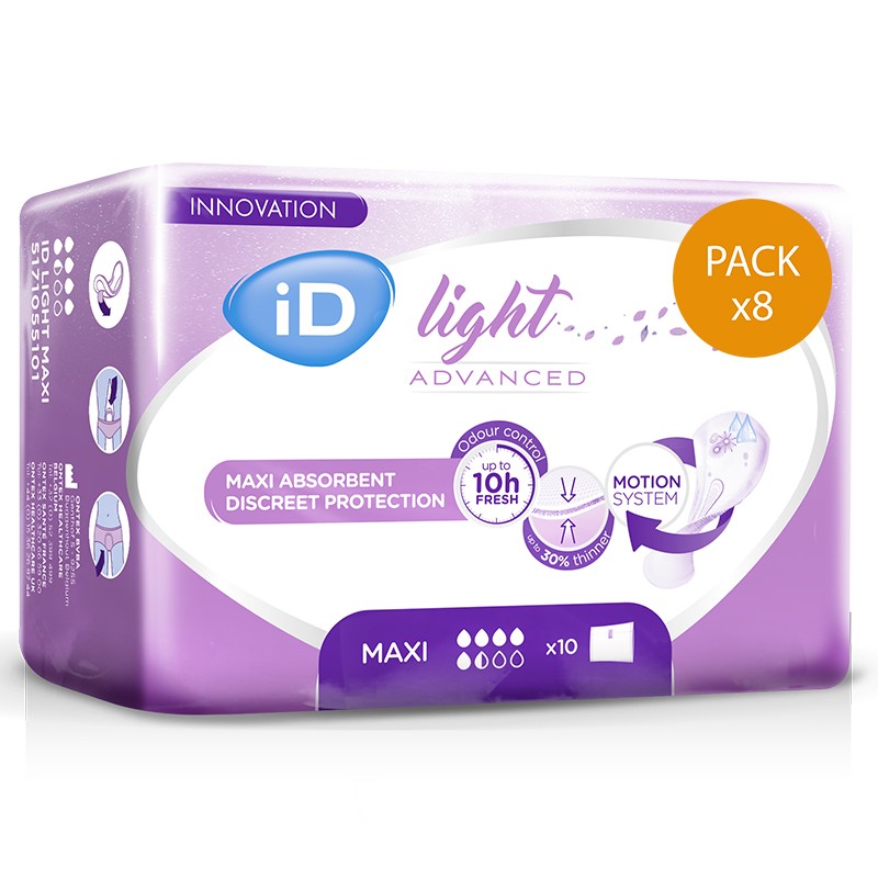 Protection urinaire femme - Ontex-ID Light Maxi - Pack de 8 sachets Ontex ID Light - 1 Protection urinaire femme - Ontex-ID Light Maxi - Pack de 8 sachets Ontex ID Light - 1