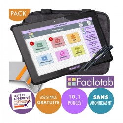 Pack Tablette Facilotab renforcée L Onyx - WiFi/4G - 32 Go - Android 10 - 10,1 pouces+ Support + Sacoche + 2 Stylets Facilotab -