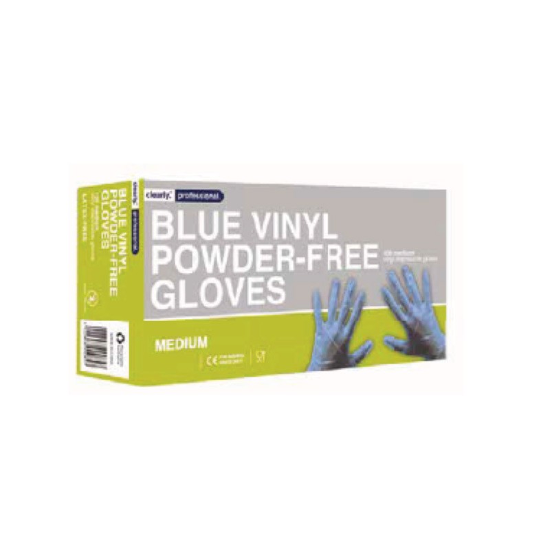 Gants Vinyle Bleu non poudrés - 1 Gants Vinyle Bleu non poudrés - 1