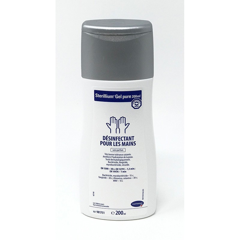 Gel Hydroalcoolique antibactérien Stérillium de Hartmann - 200ml Hartmann Stérilium - 1 Gel Hydroalcoolique antibactérien Stérillium de Hartmann - 200ml Hartmann Stérilium - 1
