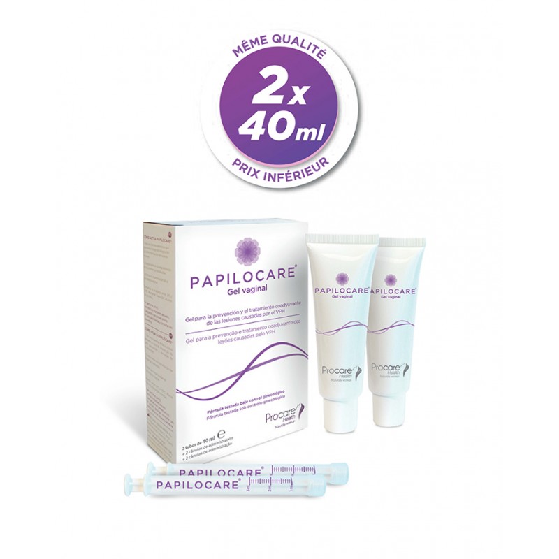 Papilocare Gel Vaginal 2 tubes de 40 ml avec applicateur Procare Health - 1 Papilocare Gel Vaginal 2 tubes de 40 ml avec applicateur Procare Health - 1