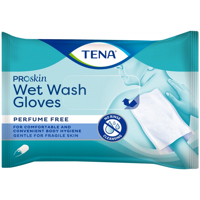 Gants de toilette pre-imprégnés - TENA Wet Wash Glove ProSkin Tena Wash - 3