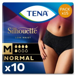 Protection urinaire femme - TENA Silhouette Normal Noir - M (taille basse) - Pack Economique Tena Silhouette - 1