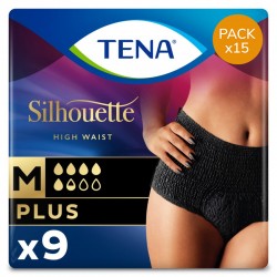 Slip Absorbant / Pants - Tena Silhouette Plus Noir - M (taille haute) - Pack Economique Tena Silhouette - 1