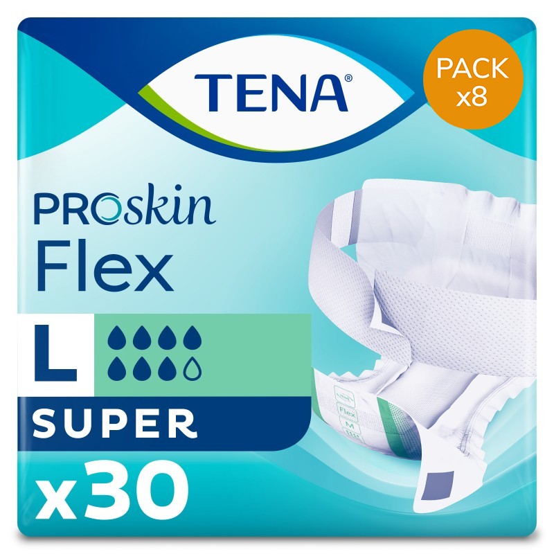 Couches adultes à ceinture - TENA Flex ProSkin Super L - Pack Economique Tena Flex - 1 Couches adultes à ceinture - TENA Flex ProSkin Super L - Pack Economique Tena Flex - 1