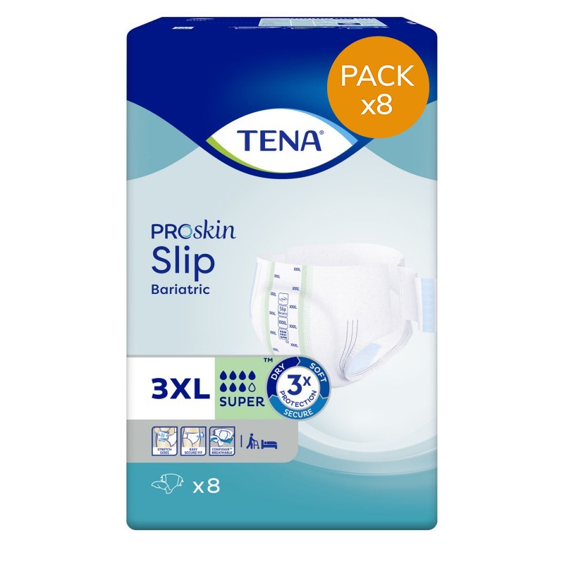 Couches adulte - TENA Slip ProSkin XXXL Bariatric Super - Pack Economique Tena Slip - 1 Couches adulte - TENA Slip ProSkin XXXL Bariatric Super - Pack Economique Tena Slip - 1