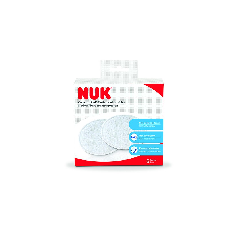 NUK - Coussinets d'allaitement lavables (x6) - 1 NUK - Coussinets d'allaitement lavables (x6) - 1