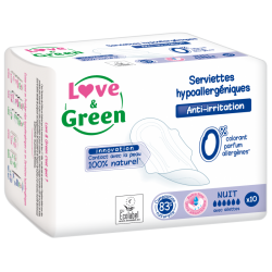 Love & Green - Serviettes Hygiénique Ecologiques Ultra NUIT Love & Green - 1
