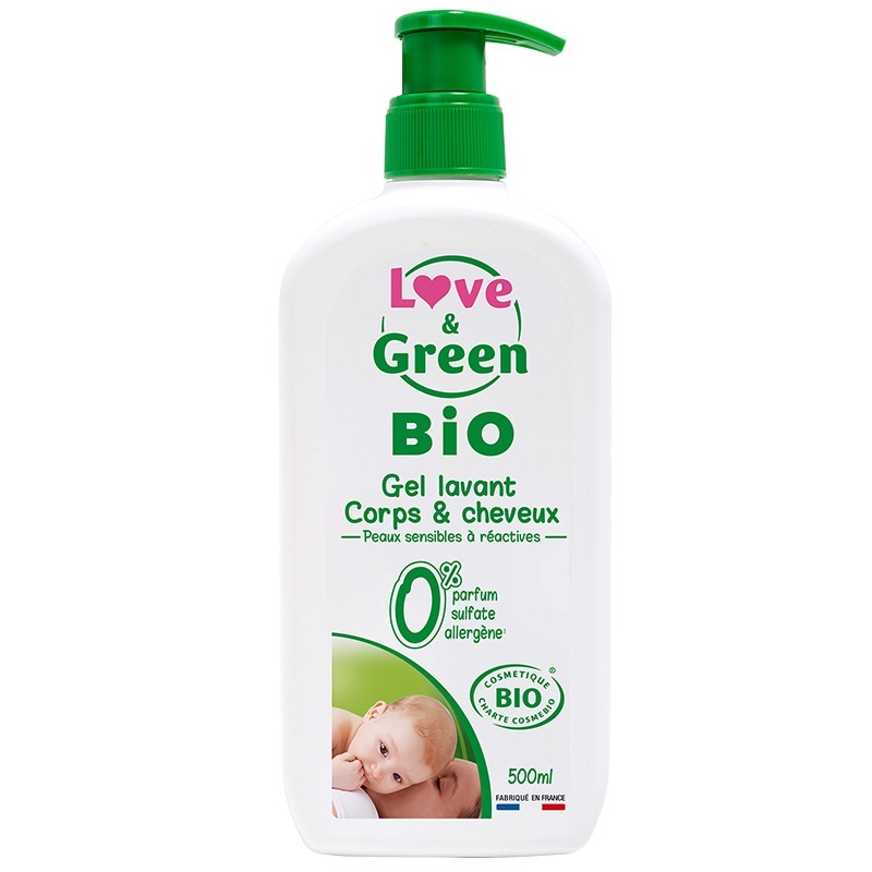 Love Green Gel Lavant Bebe Corps Et Cheveux Bio 500ml