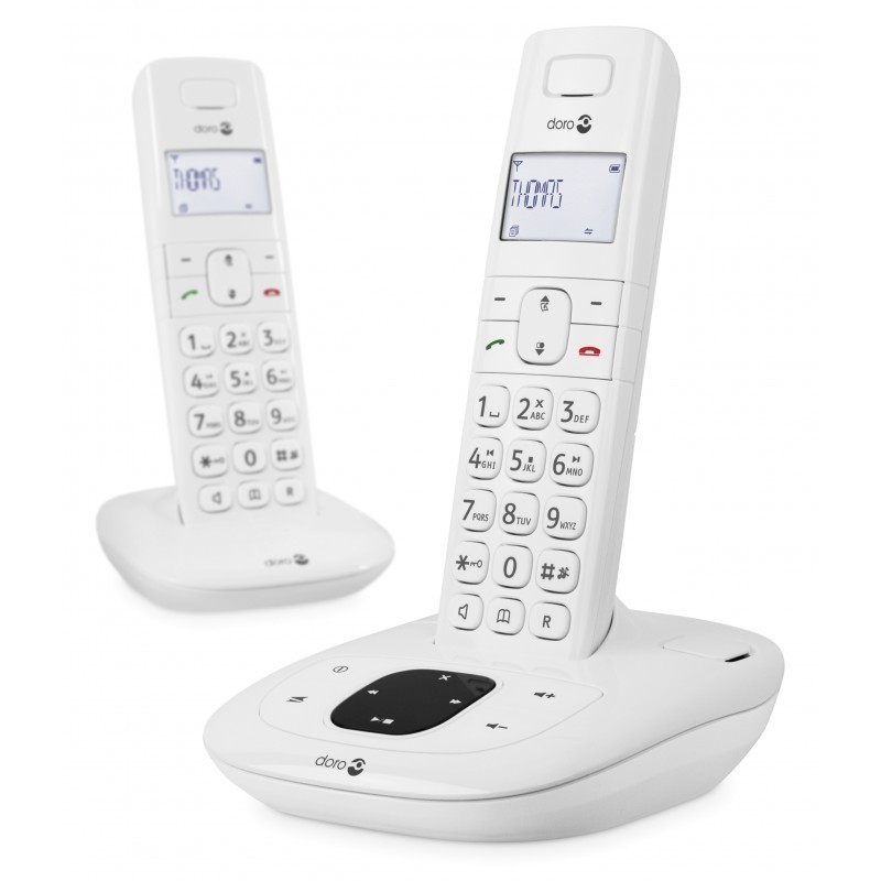 Téléphone Sans fil DUO Doro Comfort 1015 Blanc, répondeur intégré