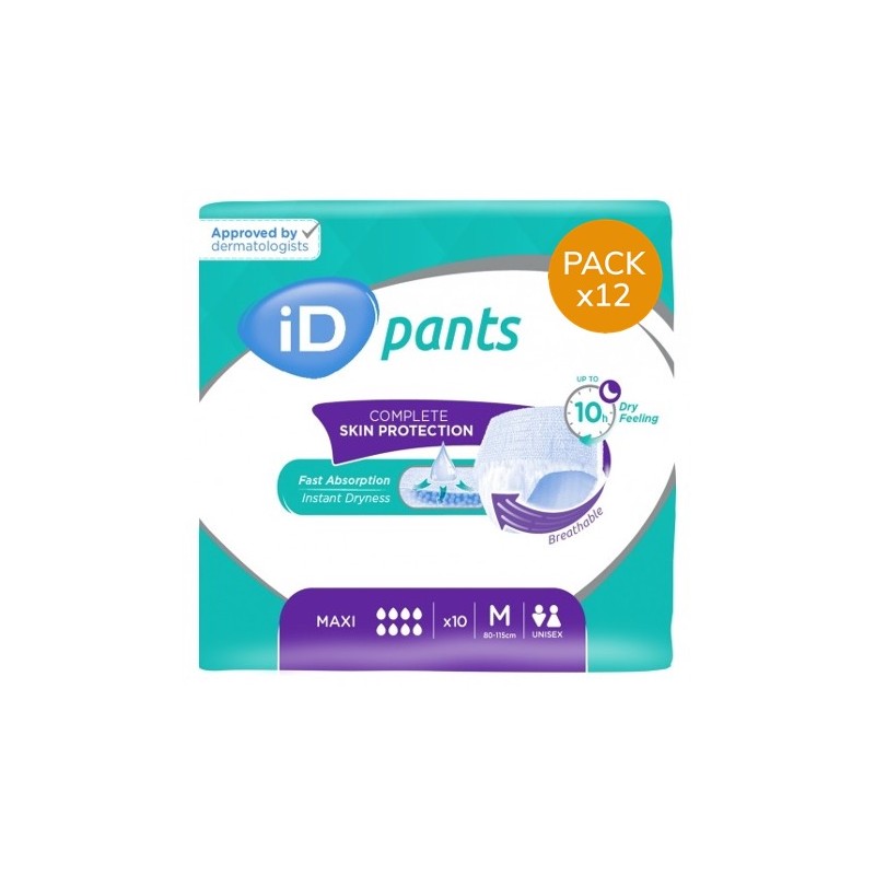 Slip Absorbant / Pants - Ontex-ID Pants M Maxi (nouveau) - Pack économique Ontex ID Pants - 1 Slip Absorbant / Pants - Ontex-ID Pants M Maxi (nouveau) - Pack économique Ontex ID Pants - 1