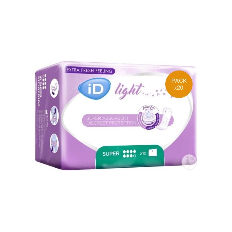 Protection urinaire femme - Ontex ID Light Super - Pack économique Ontex ID Light - 1