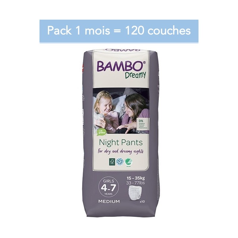 Abena Bambo Dreamy - Couches culottes énurésie fille - 4-7 ans - Pack 1 mois Abena BAMBO Nature - 1 Abena Bambo Dreamy - Couches culottes énurésie fille - 4-7 ans - Pack 1 mois Abena BAMBO Nature - 1