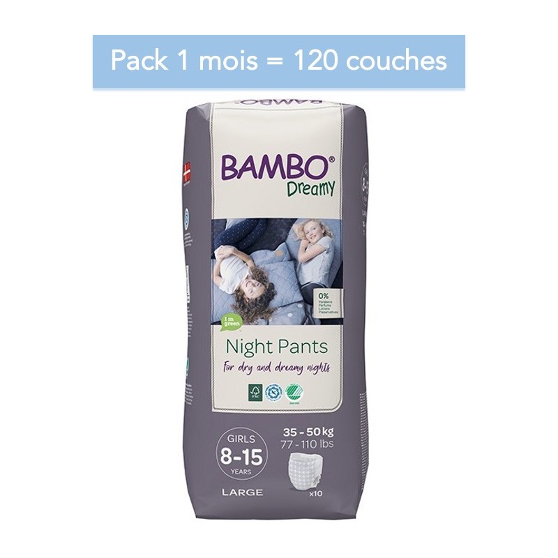 Abena Bambo Dreamy - Couches culottes énurésie fille - 8-15 ans - Pack 1 mois Abena BAMBO Nature - 1
