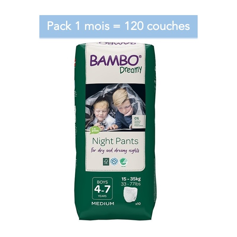 Abena Bambo Dreamy - Couches culottes énurésie garçon - 4-7 ans - Pack 1 mois Abena BAMBO Nature - 1