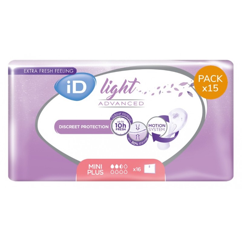 Protection urinaire femme - Ontex-ID Light Mini Plus - Pack de 15 sachets Ontex ID Light - 1