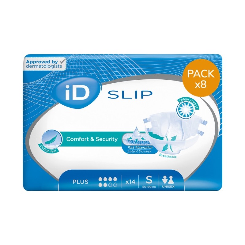 Couches adulte - Ontex-ID Expert Slip S Plus - Pack de 8 sachets Ontex ID Expert Slip - 1 Couches adulte - Ontex-ID Expert Slip S Plus - Pack de 8 sachets Ontex ID Expert Slip - 1