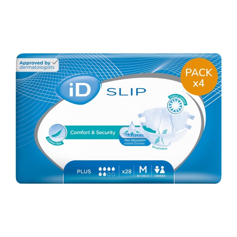 Couches adulte - Ontex-ID Expert Slip M Plus - Pack de 4 sachets Ontex ID Expert Slip - 1 Couches adulte - Ontex-ID Expert Slip M Plus - Pack de 4 sachets Ontex ID Expert Slip - 1
